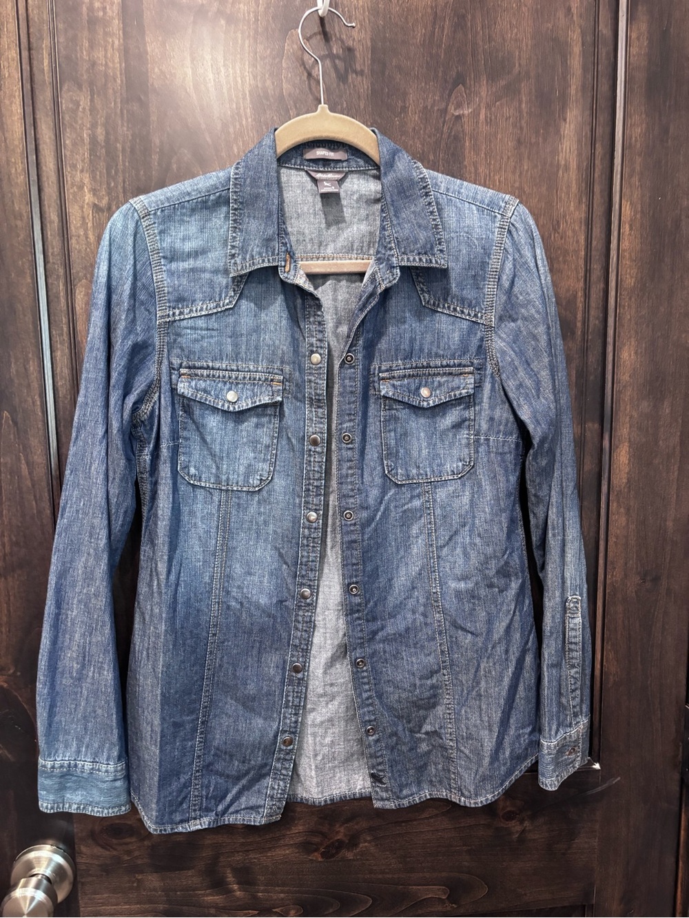 Eddie Bauer shaped fit denim top